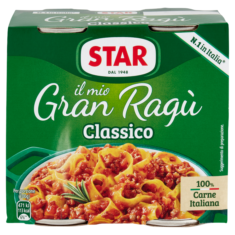 Star Sugo Gran Ragu Carne Gr 180X2