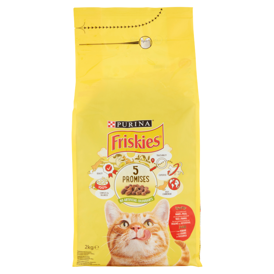Friskies Gatto Manzo Pollo Verdure 2Kg