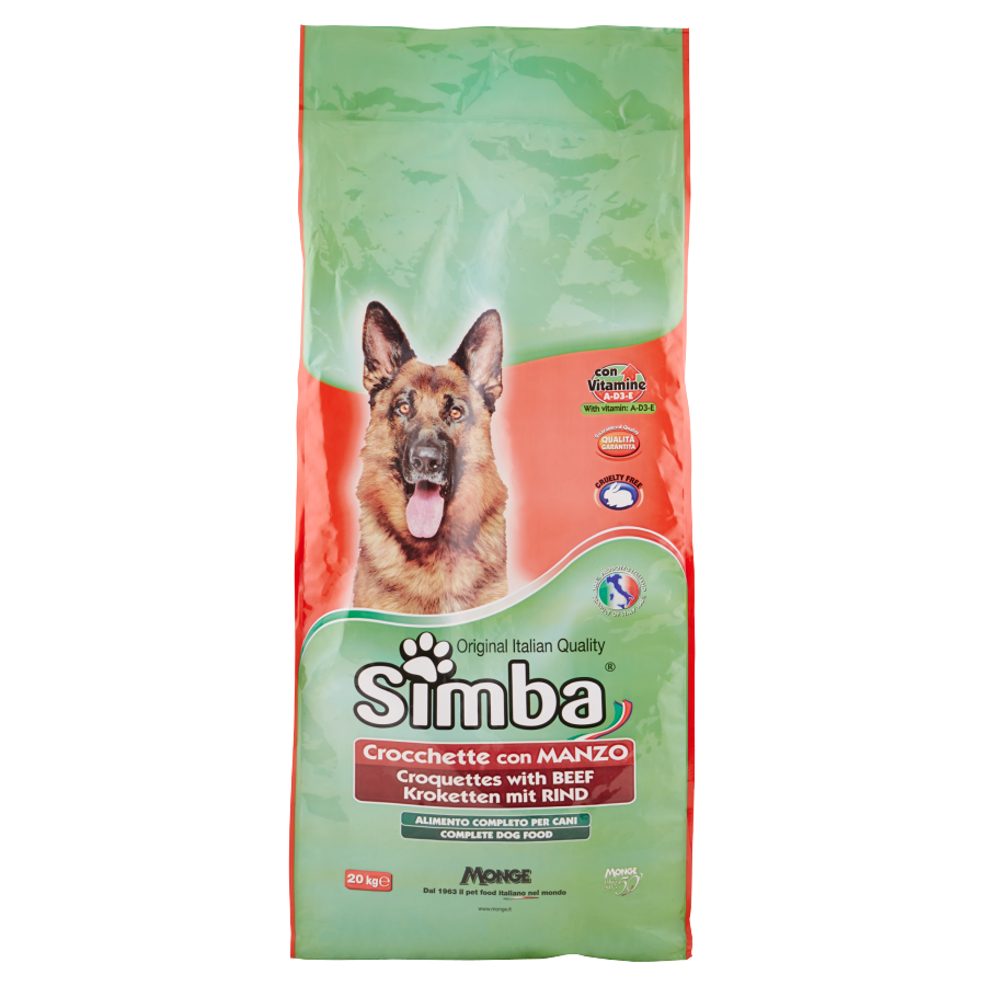 Crocchette Simba Cane Manzo Sacco 20kg