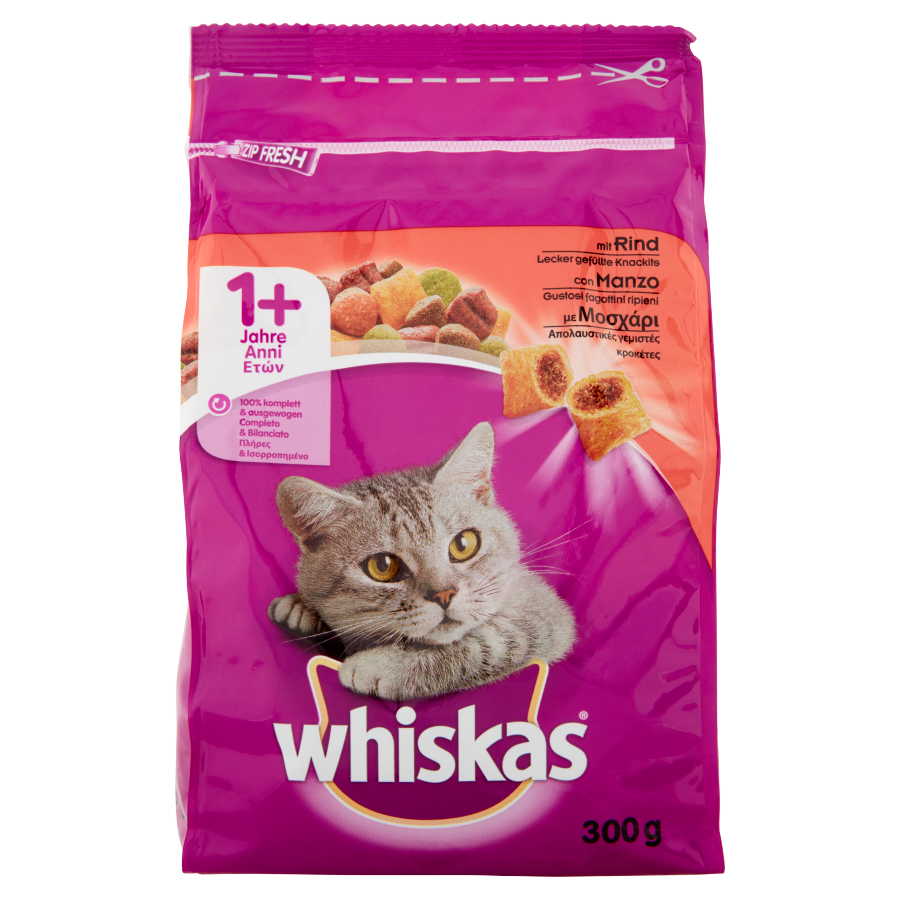 Whiskas Cat 1+ Manzo Dry 300gr
